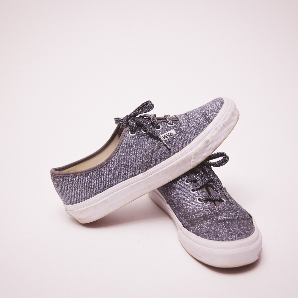 Vans Glitter Charcoal Gray Canvas Material